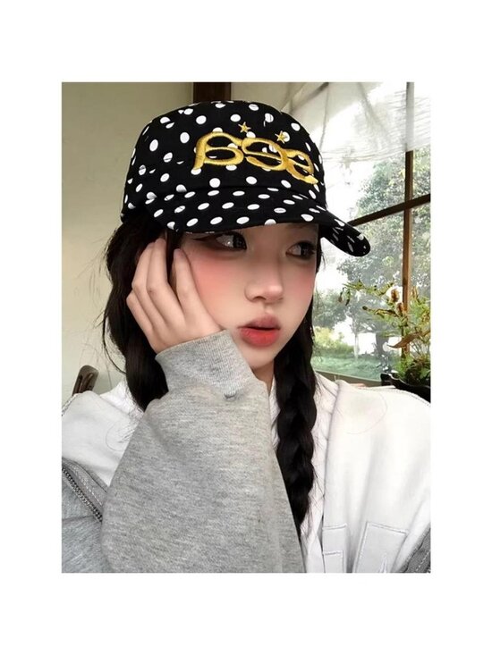 Polka Dot Embroidered Baseball Cap